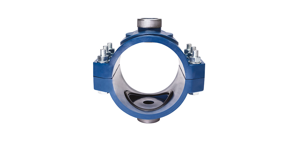 PP-Doppel-Anbohrschelle mit Innengewinde und Verstärkung  PN 16 LABLU