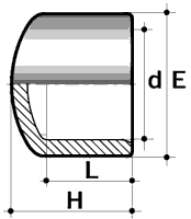 Technische Zeichnung PVC-U Kappe
